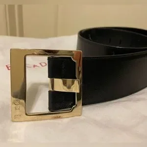 Escada | Accessories | Escada Womens Black Belt Gold Buckle 